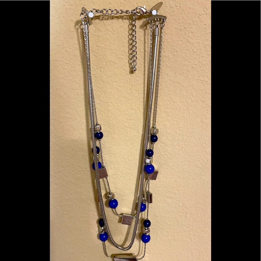 Tri-chain silver necklace